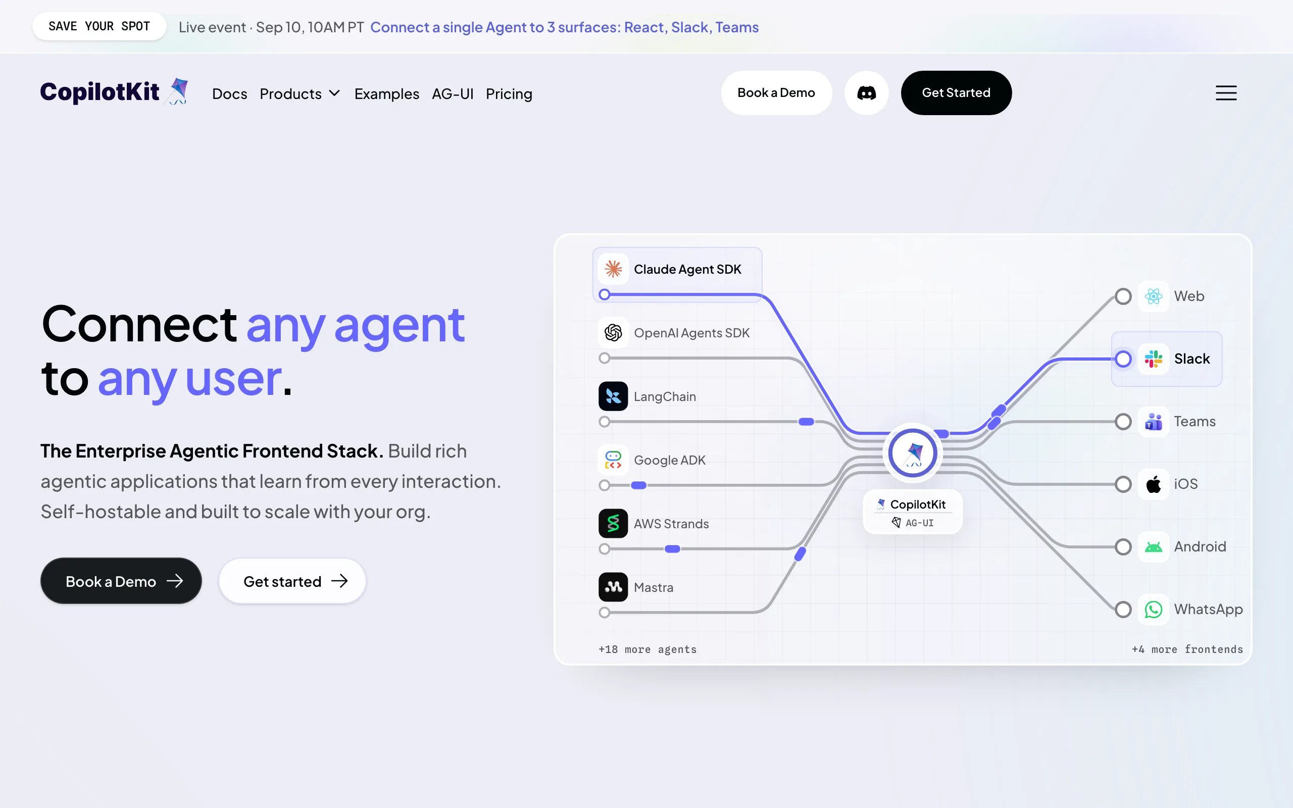Screenshot of the CopilotKit homepage