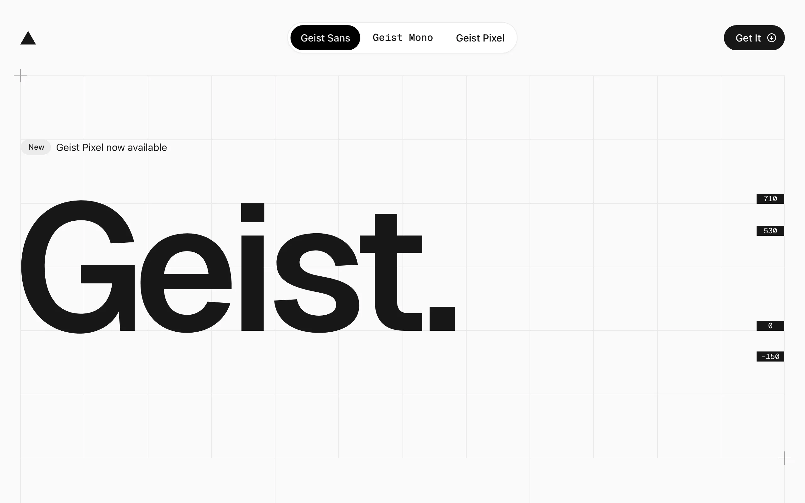 Screenshot of the Geist homepage
