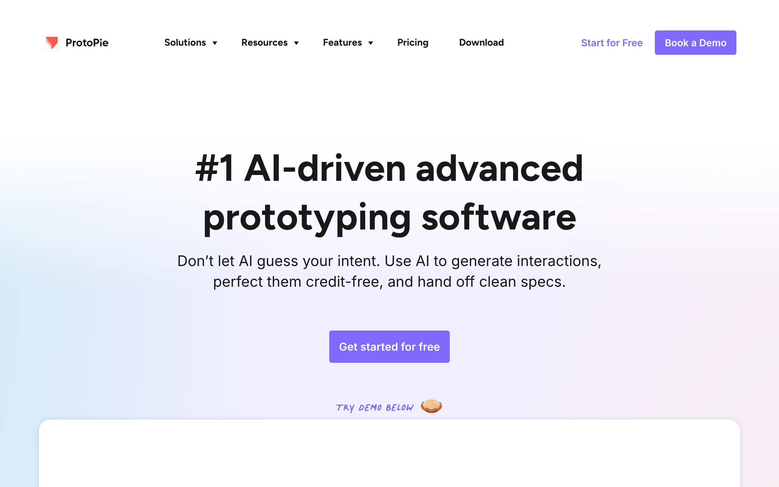 Screenshot of the ProtoPie homepage