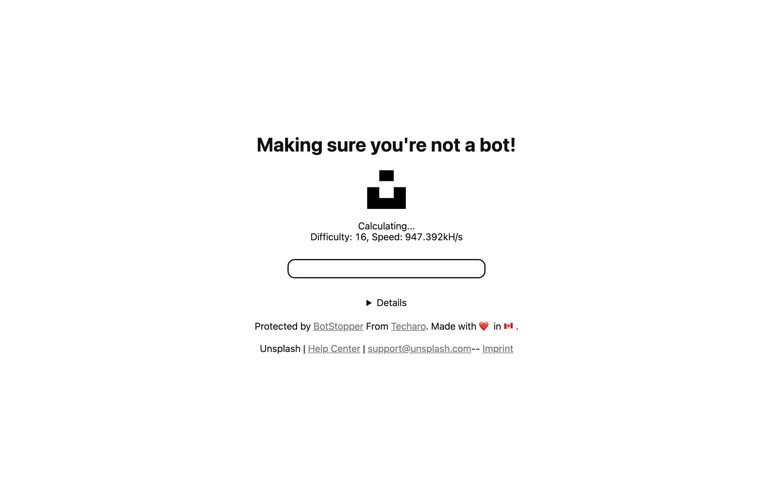 Screenshot of the Unsplash homepage
